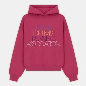 Madhappy Local Optimist Fleece Hoodie Sweatshirt in Peony Medium NEW